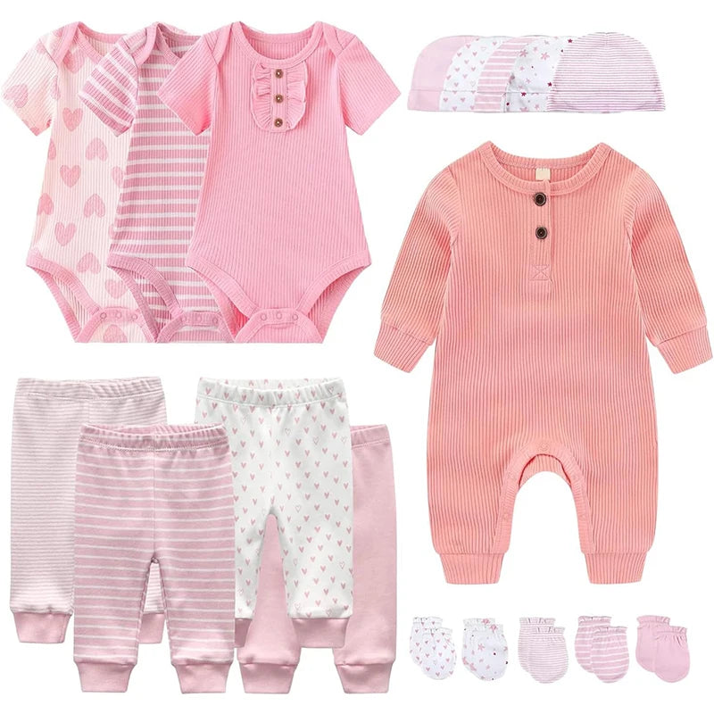 Unisex 100% Cotton Fashion Baby Boys & Girls 18 Piece Set