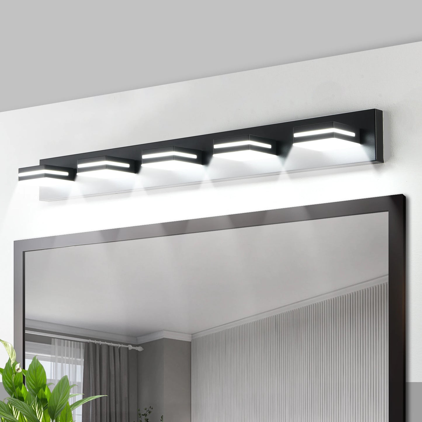 5 Light LED Cool White Vanity Light Wall Sconce for Bathroom and Mirror Sleek Minimalist Design Energy Efficient Easy to Install