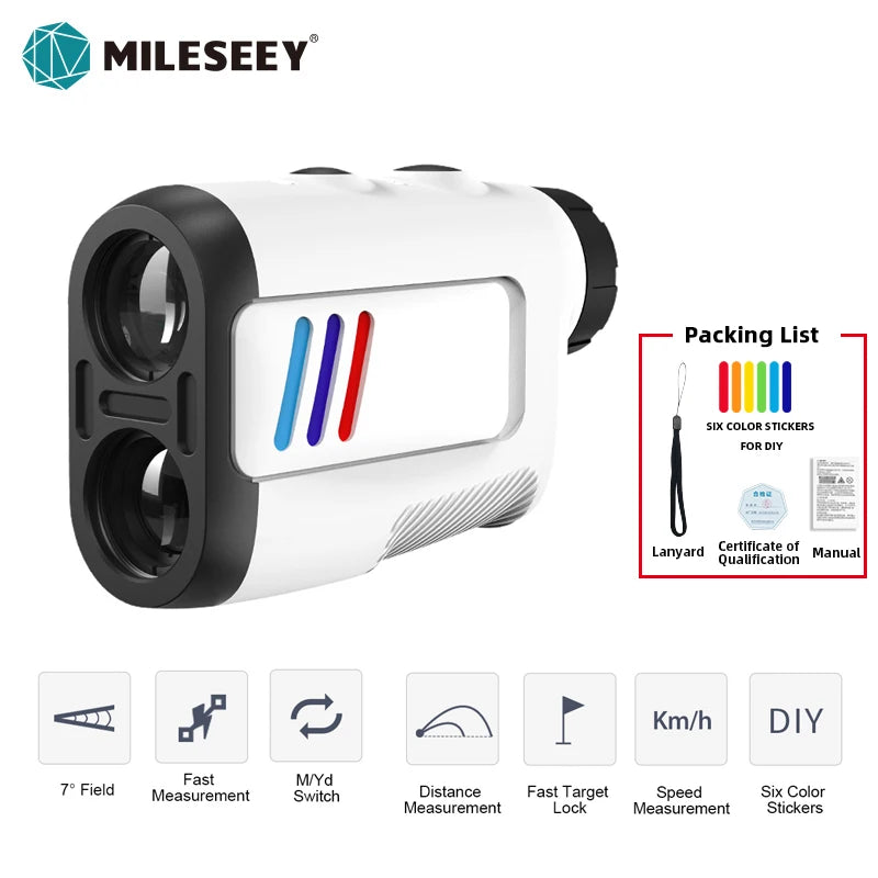 MILESEEY PF210 Golf Rangefinder 600M Battery Powered Accurate Measurement 3 to 7 Days Delivery to Republic of Korea