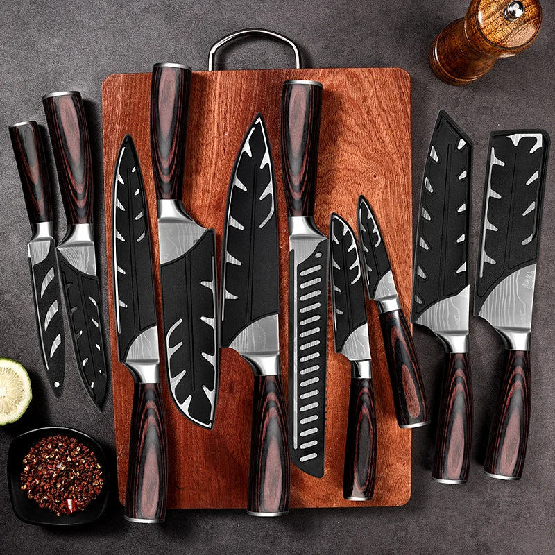 Japanese Santoku Stainless Steel Sharp Knife Set
