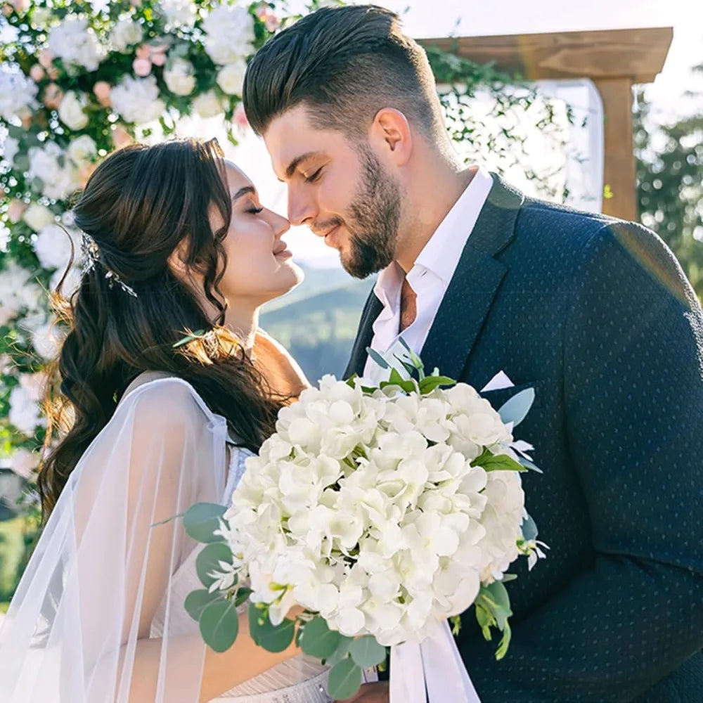 104 PCS Full Hydrangea Flower for Wedding Decor Ivory