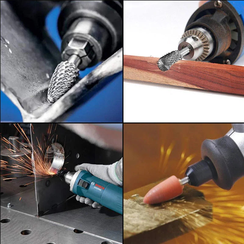 Tungsten Carbide Burrs Set Die Grinder Bit Mill Double Cut