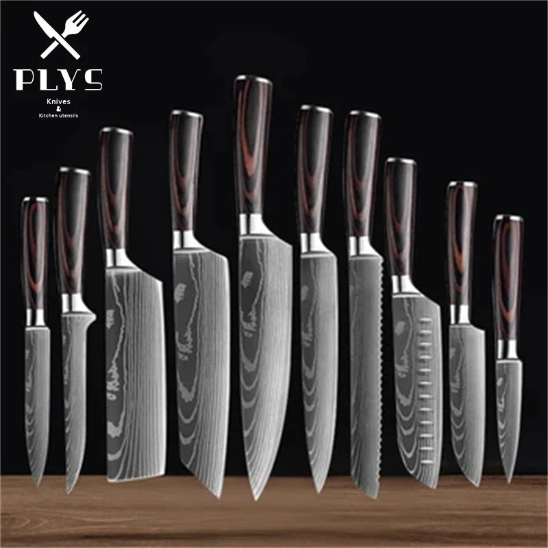Japanese Santoku Stainless Steel Sharp Knife Set