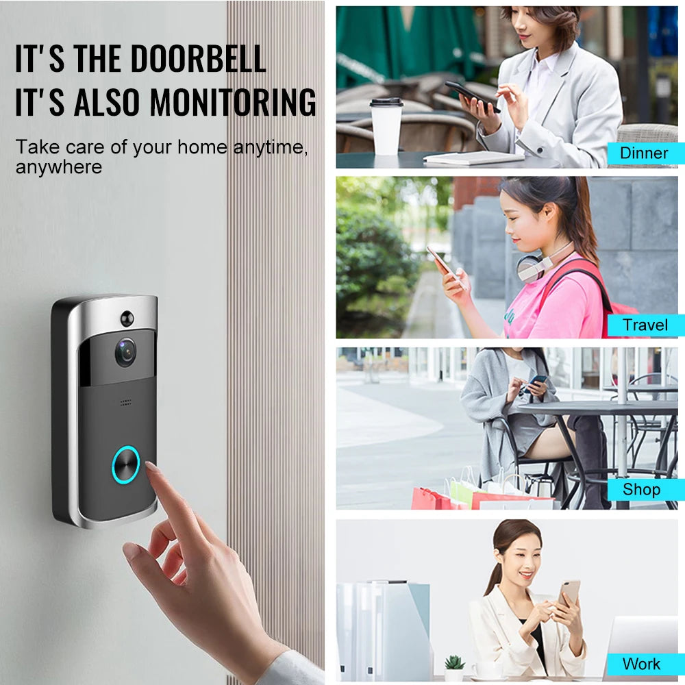 Smart WiFi Video Doorbell IP65 Waterproof Security Alarm