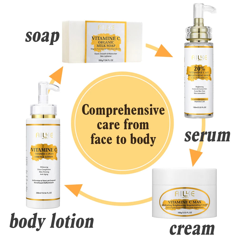 AILKE Vitamin C Skin Care Kit for Even Skin Tone and Brightening