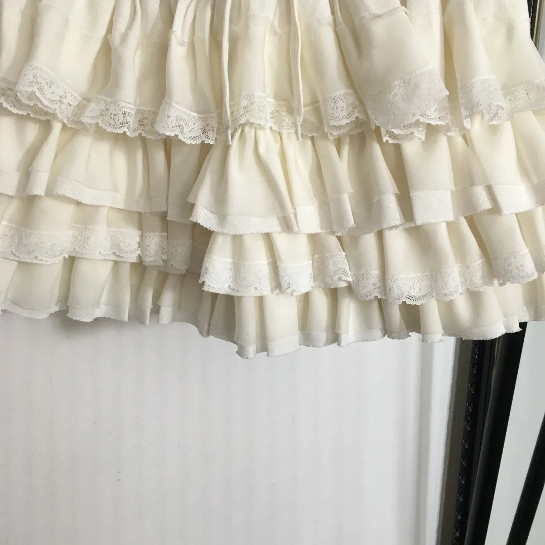 25 Spring Summer New Women's Fashion Colors Embroidered Letters Elastic Waist Lace Edge Short Skirt Half Body Cake Skirt