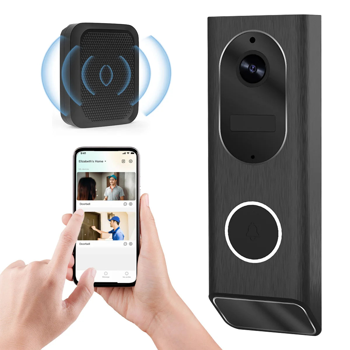 S7 1080P Wireless Video Doorbell Camera Detect Night Vision Intercom Bell