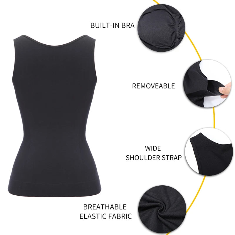 Shapers Slimming Tank Tops Women Tummy Control Shapewear New Comprission Camisole Body Shaper Waist Trainer Padded Corset