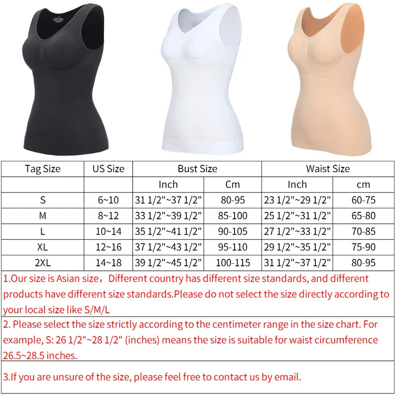 Shapers Slimming Tank Tops Women Tummy Control Shapewear New Comprission Camisole Body Shaper Waist Trainer Padded Corset