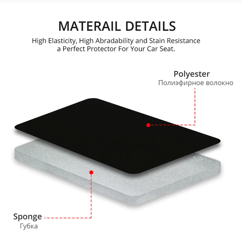 Car Seat Cover Airbag Compatible Ventilation Cloth Beige Universal Interior Accessories for 1 to 7 Seats