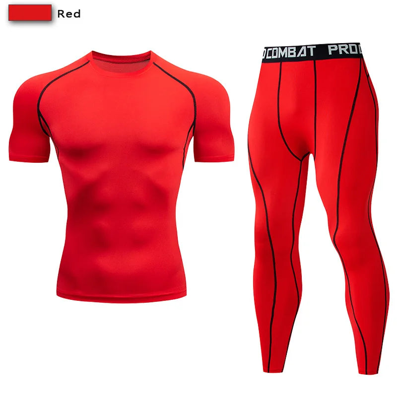 2pcs Men's Compression Sportswear Suit GYM Tight Yoga Sets