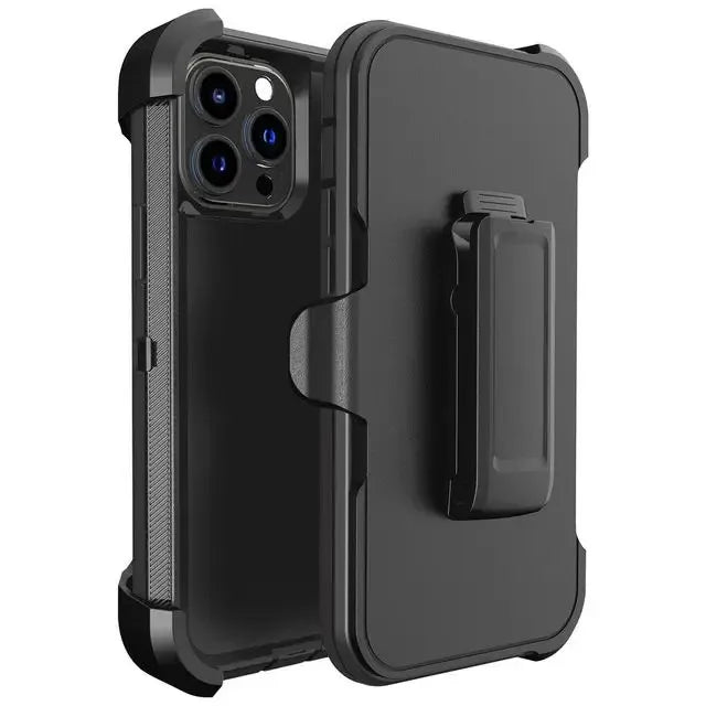 3 In 1 Heavy Shockproof PC TPU Rugged Phone Case with Belt Clip for iPhone 14 13 12 11 15 16 Pro Max Mini XR XS Max X SE 7 8 Plus