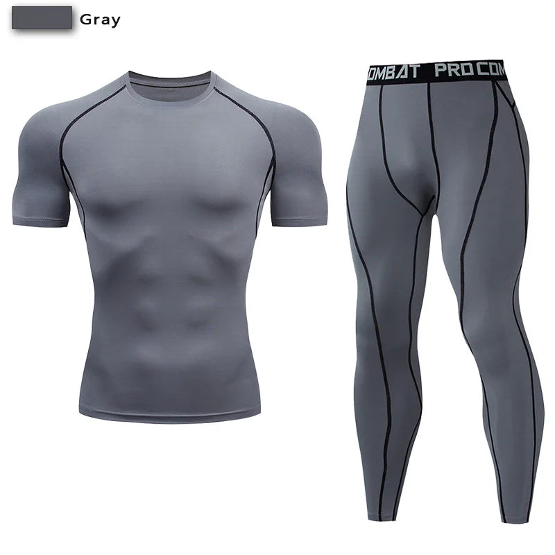 2pcs Men's Compression Sportswear Suit GYM Tight Yoga Sets
