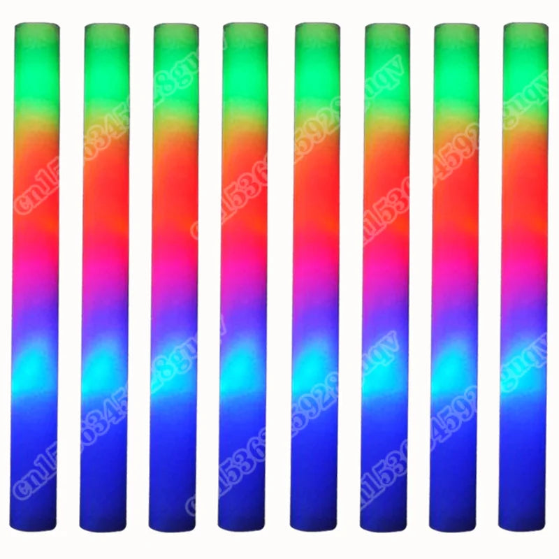 30Pcs Foam Glow Sticks with 3 Modes Colorful Led Flashing