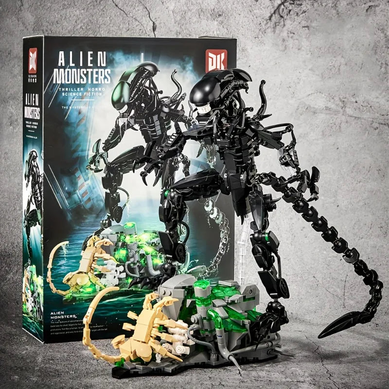 New Alien Warrior Building Blocks Planet Sci Fi Creative Knight Ornaments Trendy Toys Splicing Building Blocks