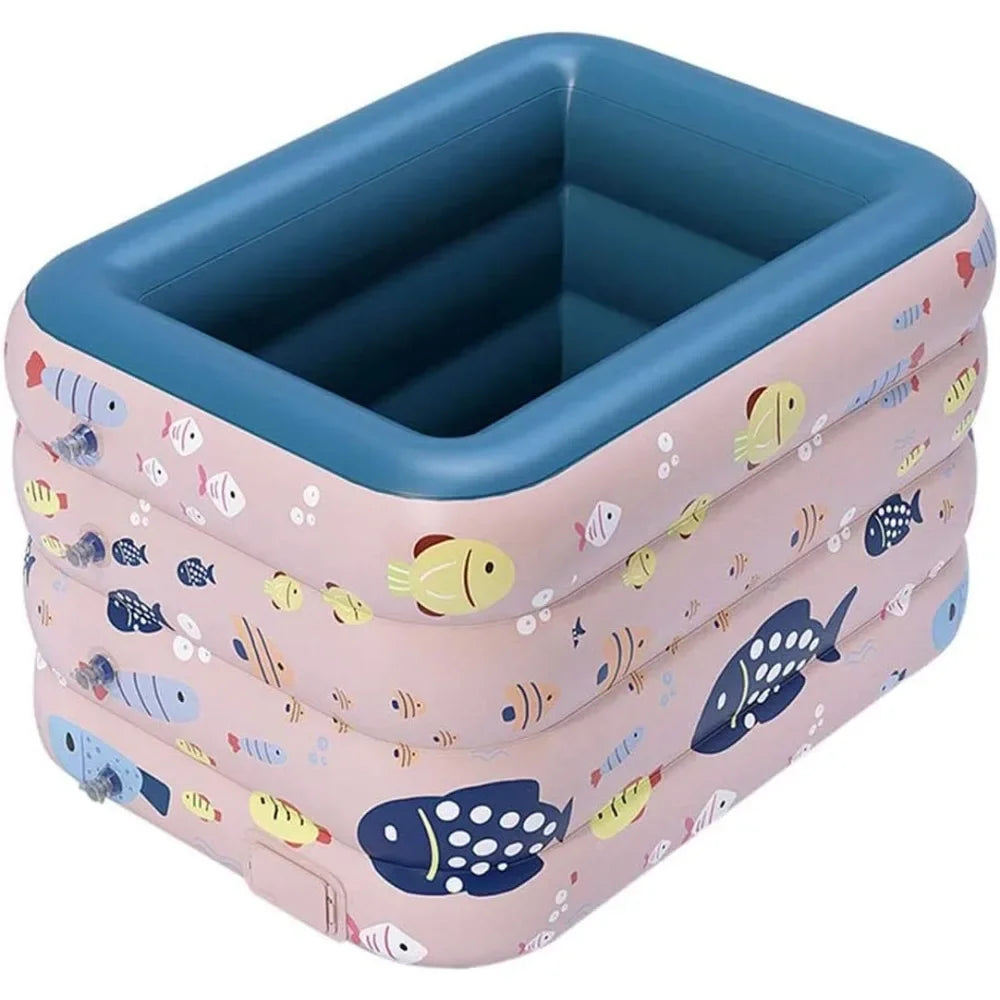 Deep Sea Blue Wireless Inflatable Family Pool for Kids