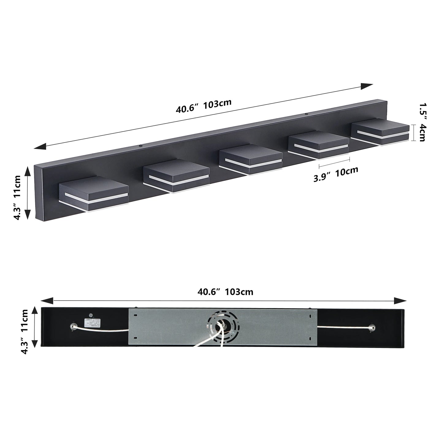 5 Light LED Cool White Vanity Light Wall Sconce for Bathroom and Mirror Sleek Minimalist Design Energy Efficient Easy to Install