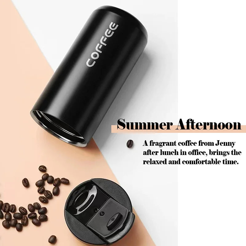 400ml Stainless Steel Insulated Straight Drinking Coffee Cup Leak Proof Convenient Travel Portable Mug Business Office Water Cup
