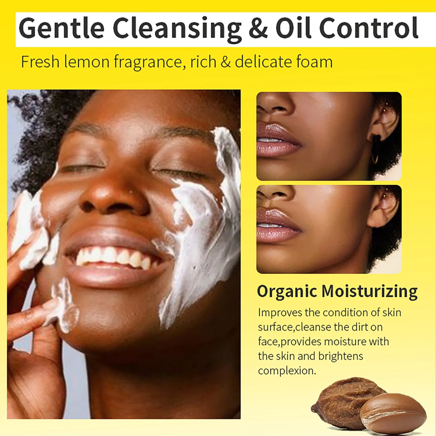 AILKE Organic Lemon Soap Whitening Bar for Clean Skin