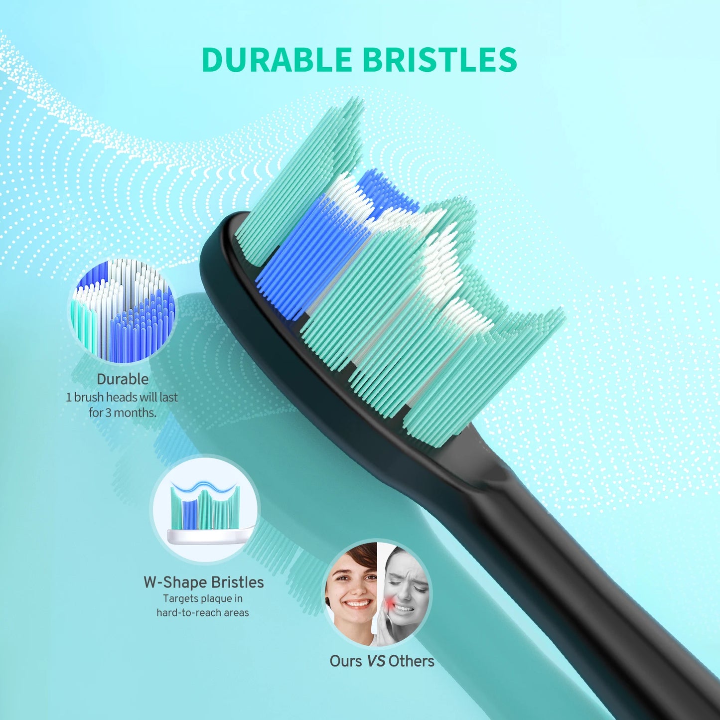 Electric Toothbrush Rechargeable With 8PCS