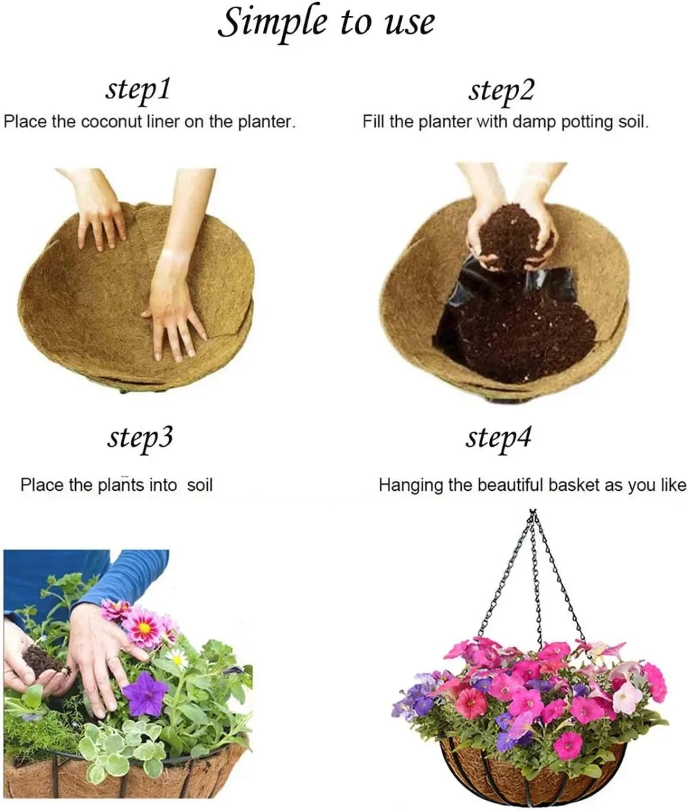Garden Hanging Baskets 16 Inches Traditional Style Pack of 4