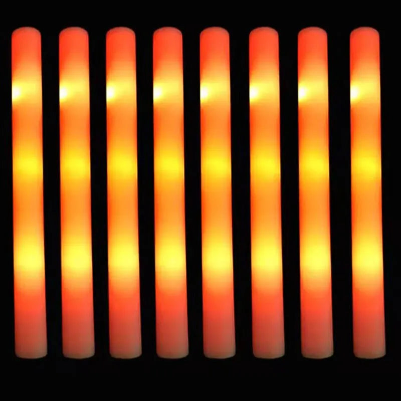 30Pcs Foam Glow Sticks with 3 Modes Colorful Led Flashing