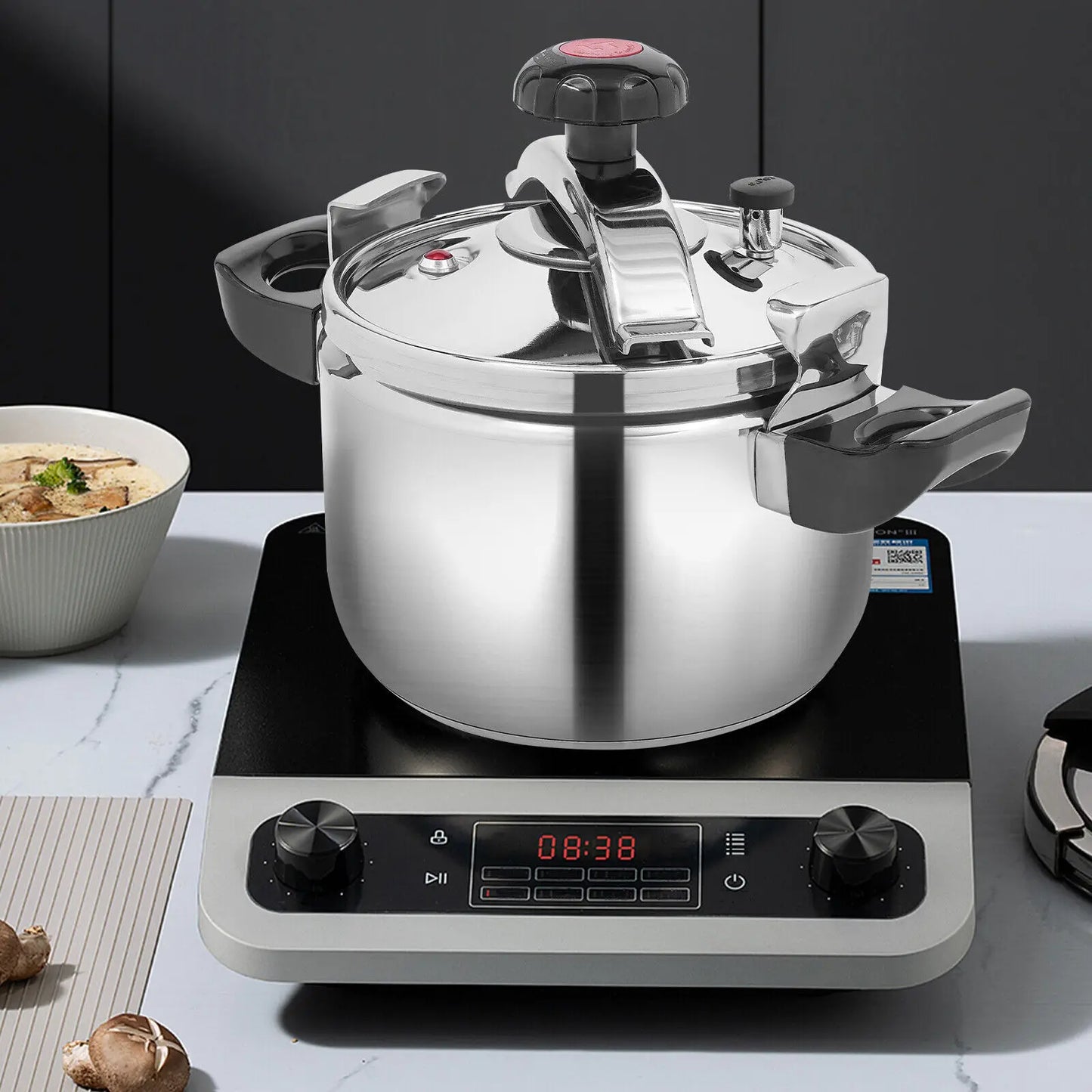 5L Family Pressure Canner Cooker Stainless Steel Pressure Pot Kitchen Cookware