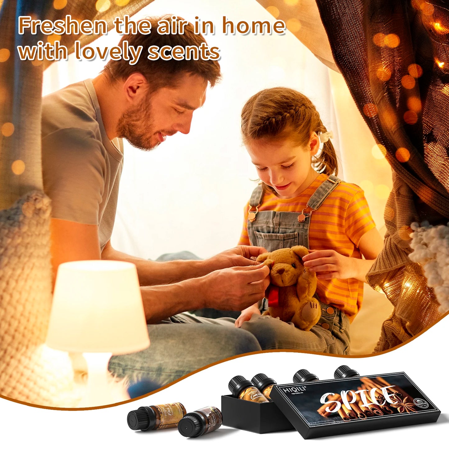 HIQILI Spice Fragrance Oils Top 6 Gift Set Pure Perfume Oil