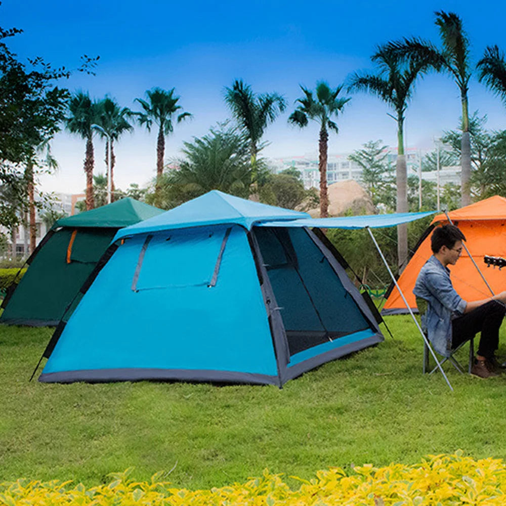 Portable Outdoor Folding Tent Fully Automatic Quick Opening Tent for 3 to 4 Person Camping Rain Proof Sun Proof