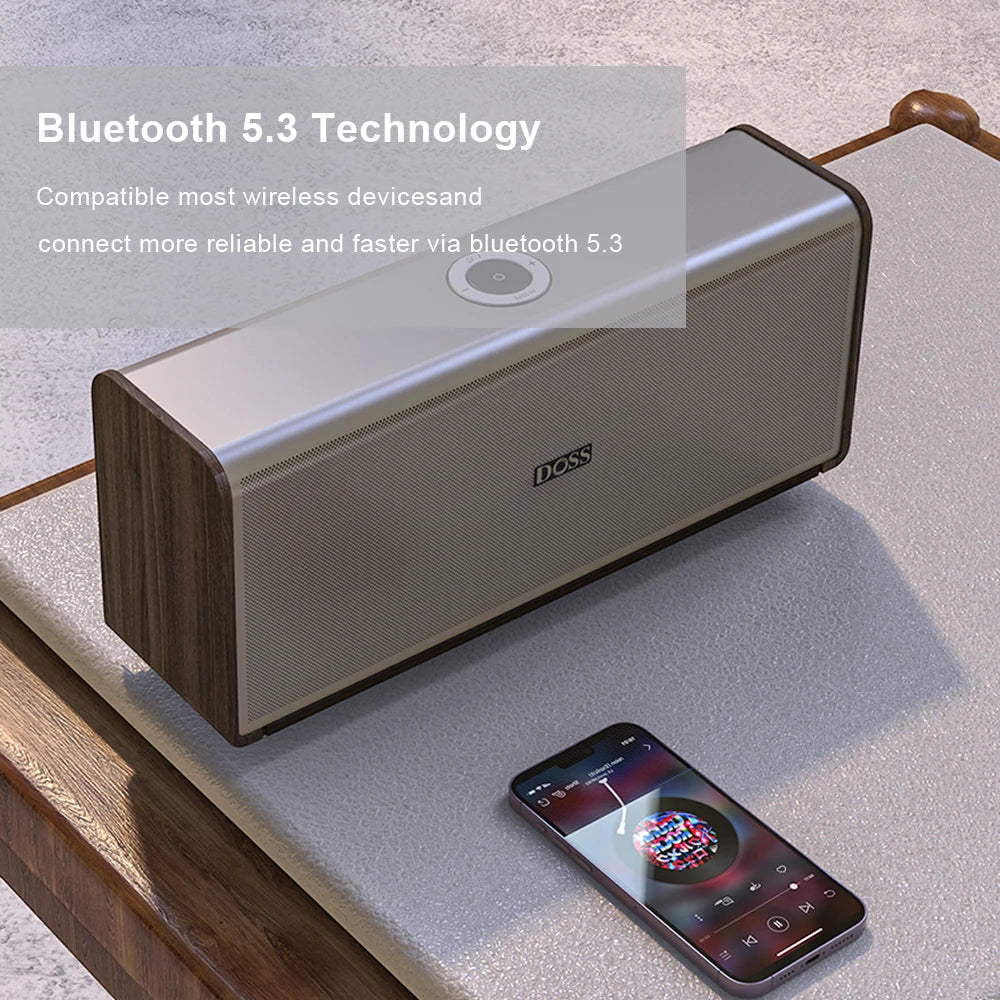 DOSS Home Wireless Speaker Bluetooth 5.3 Powerful 80W Superior Sound Bass Subwoofer Sound Box TWS True Stereo Pairing Speakers