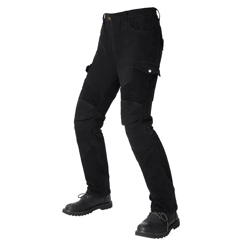 New Motorcycle Jeans Outdoor Cycling Motocross Riding Pants Denim Adventure Trousers Black Blue