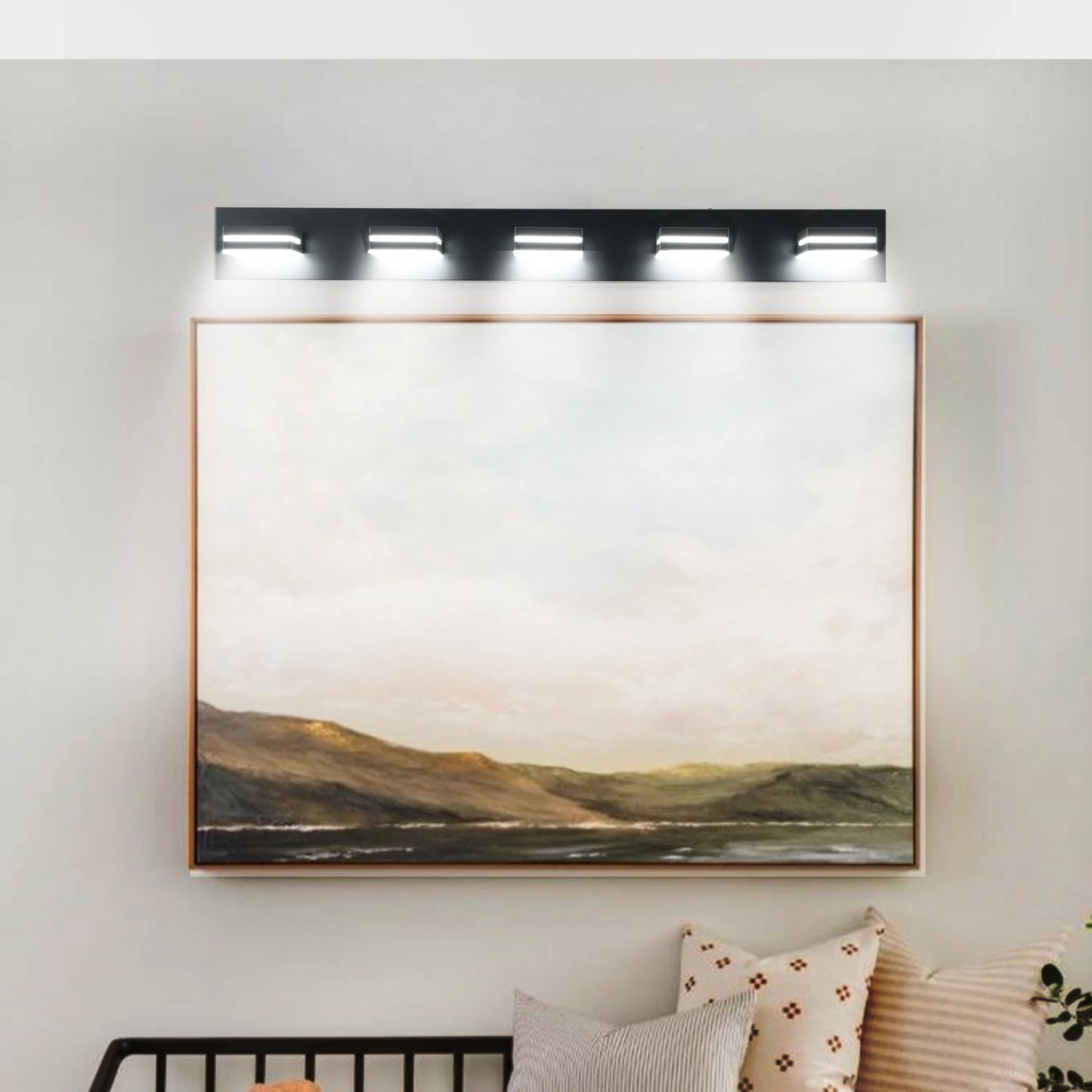 5 Light LED Cool White Vanity Light Wall Sconce for Bathroom and Mirror Sleek Minimalist Design Energy Efficient Easy to Install