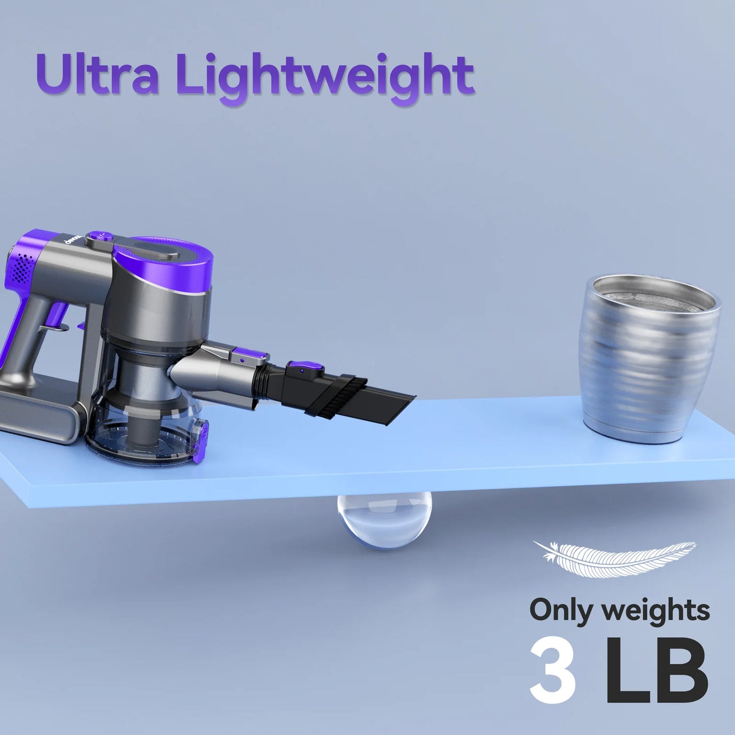 Devoac V90 Cordless Vacuum Cleaner 6 in 1 Ultra Light Stick Vacuum 365W Motor 28KPa Handheld for Hard Floor and Carpet Pet Hair