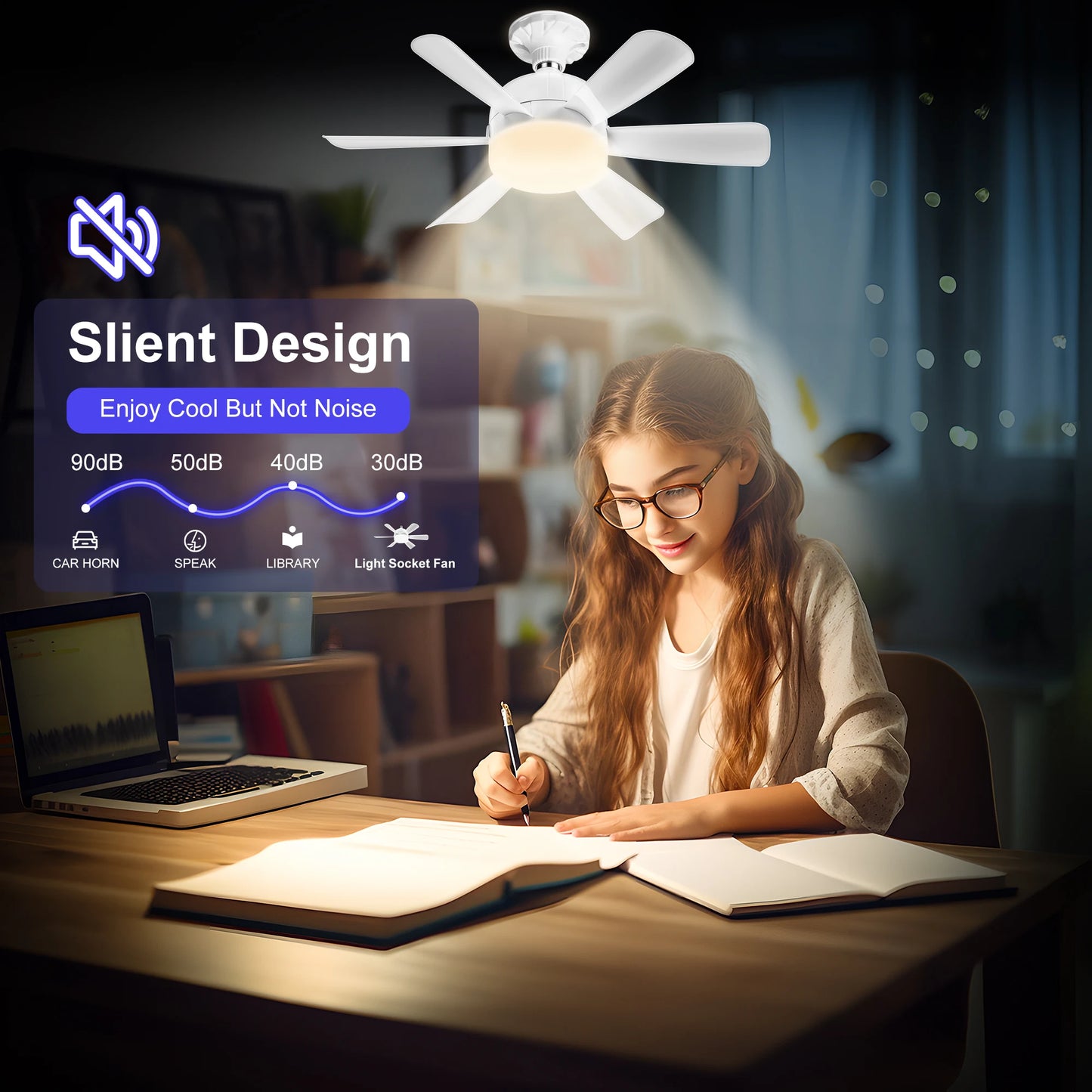 Socket Fan Light With Remote, Screw Ceiling Fans