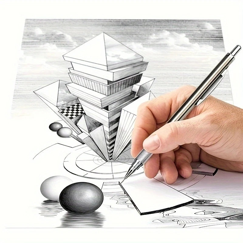 16 Piece Set Metal Mechanical Pencil With Pen Bag Lead Eraser