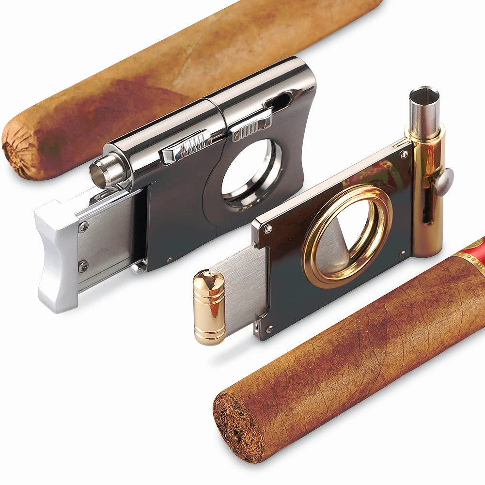 Galiners Cigar Cutter Guillotine With Cigar Punch Hole Drill Opener Stainless Steel Tobacco Cutting Accessories Tool