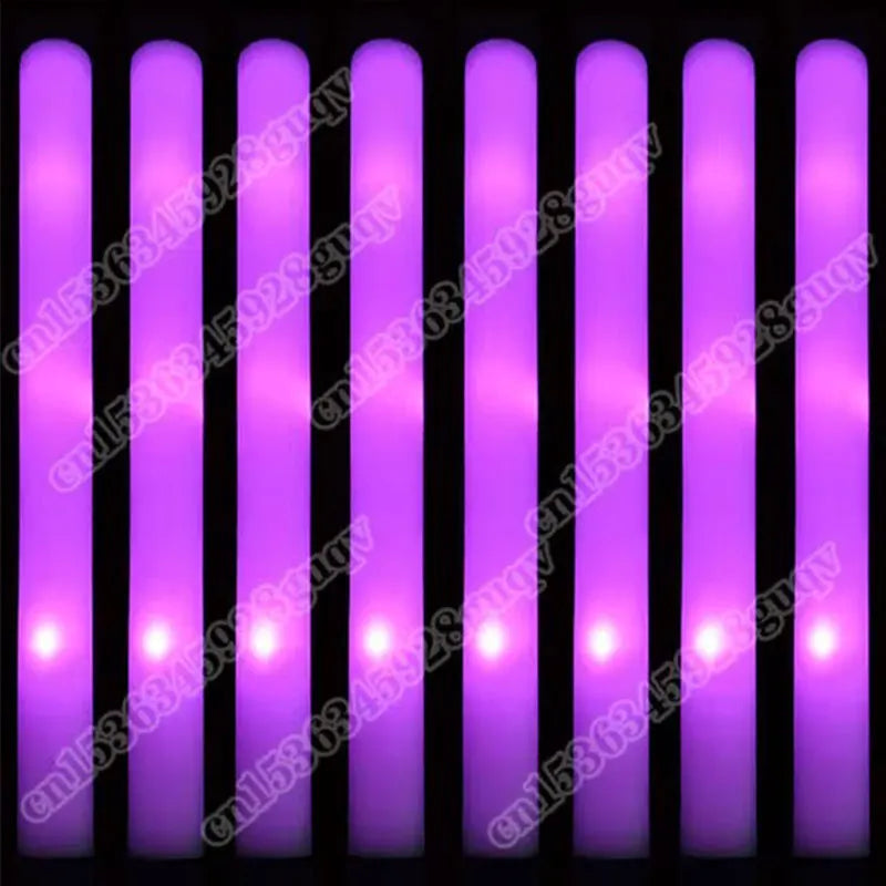 30Pcs Foam Glow Sticks with 3 Modes Colorful Led Flashing