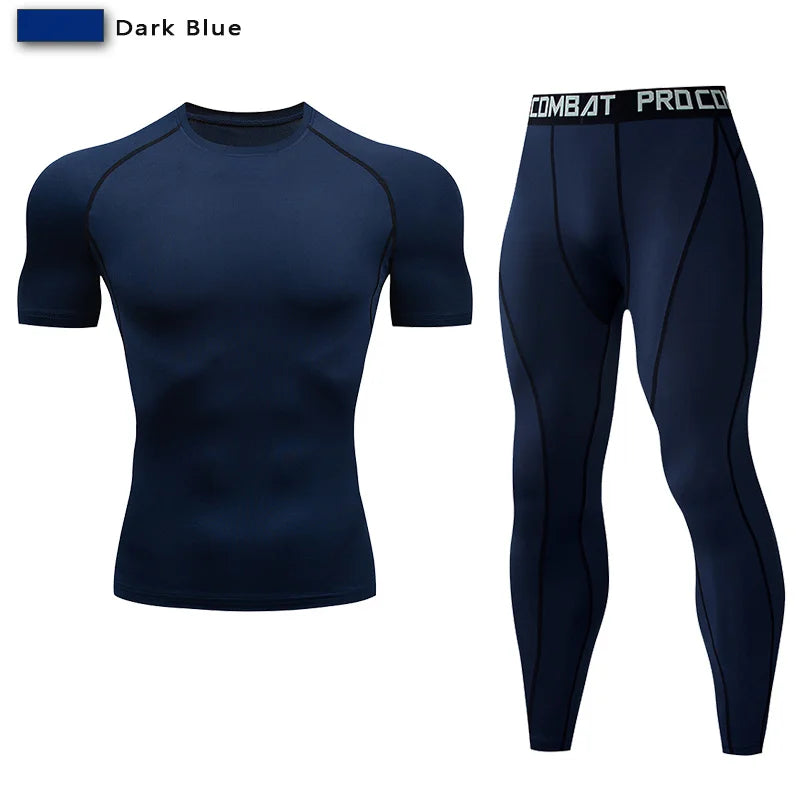 2pcs Men's Compression Sportswear Suit GYM Tight Yoga Sets