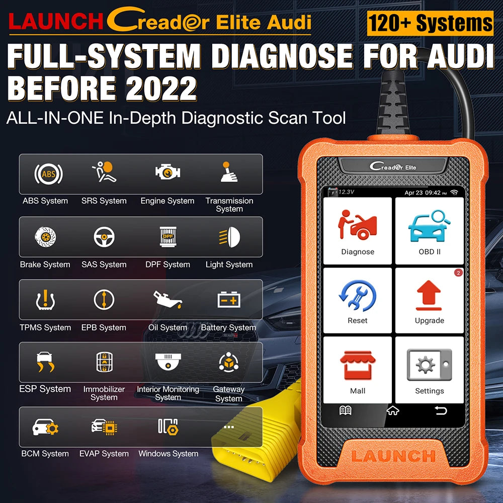 Lifetime Free Update Launch X431 Elite Car Diagnostic Tool Full System Scanner ECU Coding 31 Reset Service for Audi Benz BMW GM