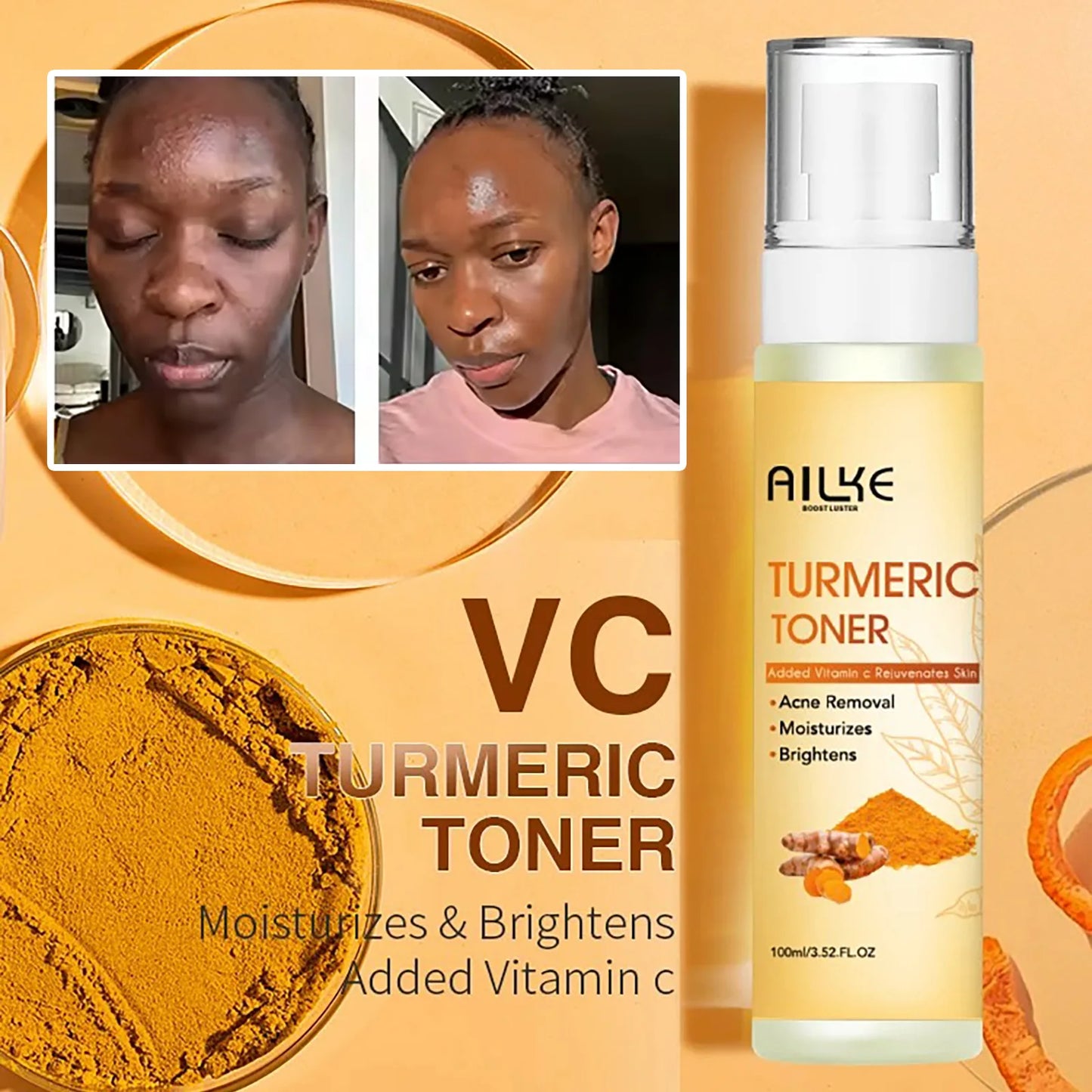 AILKE Turmeric Set for Whiten, Even Skin Tone, Hydrate