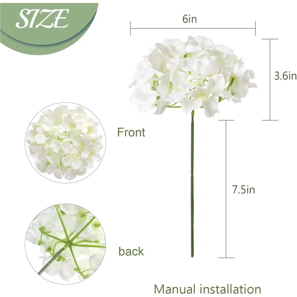 104 PCS Full Hydrangea Flower for Wedding Decor Ivory