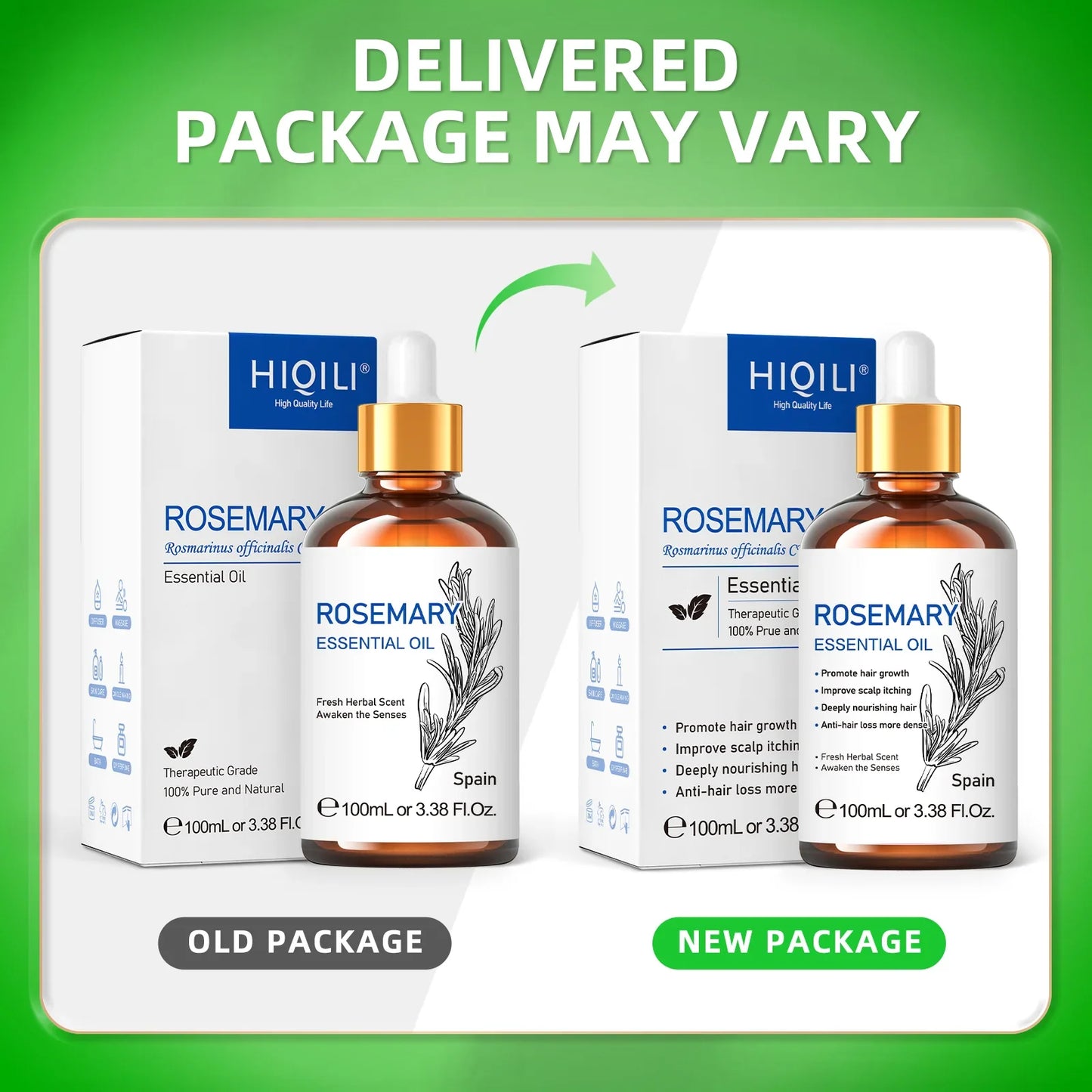 HIQILI Rosemary Jasmine Lavender Mint Essential Oils for Hair Care