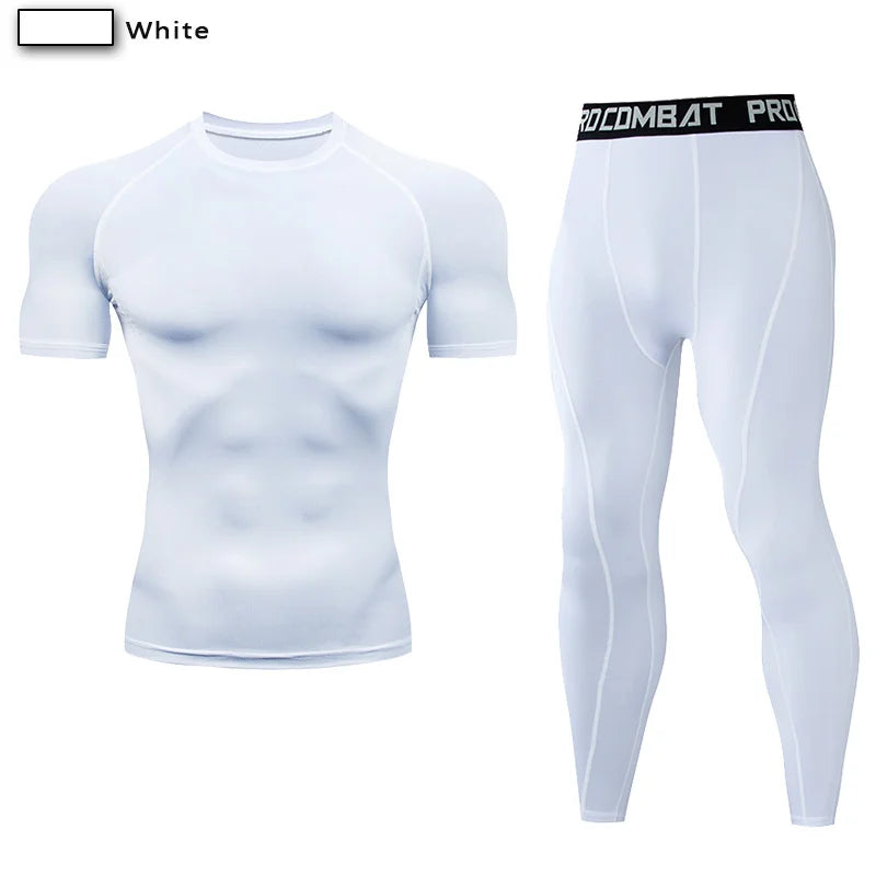 2pcs Men's Compression Sportswear Suit GYM Tight Yoga Sets