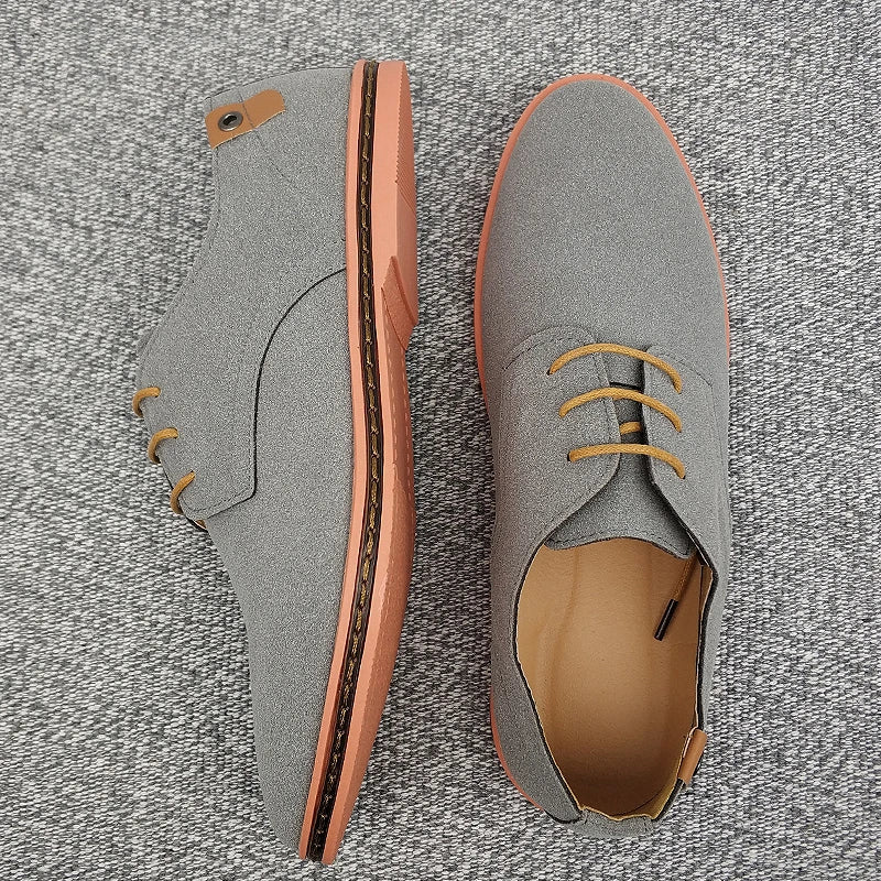 2020 Spring Suede Leather Men Shoes Oxford Casual Classic Sneakers Comfortable Footwear Large Size Flats