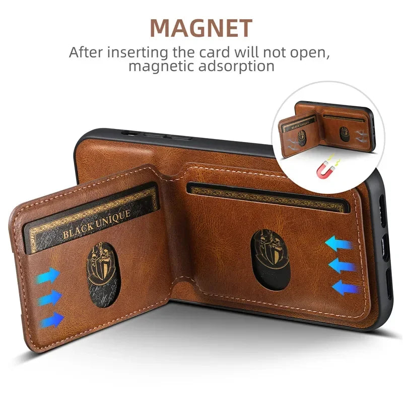 Luxury Wallet Phone Case Leather Magnetic Pocket Cover For iPhone 16 15 14 13 12 11 Pro Max Plus XS XR 16ProMax