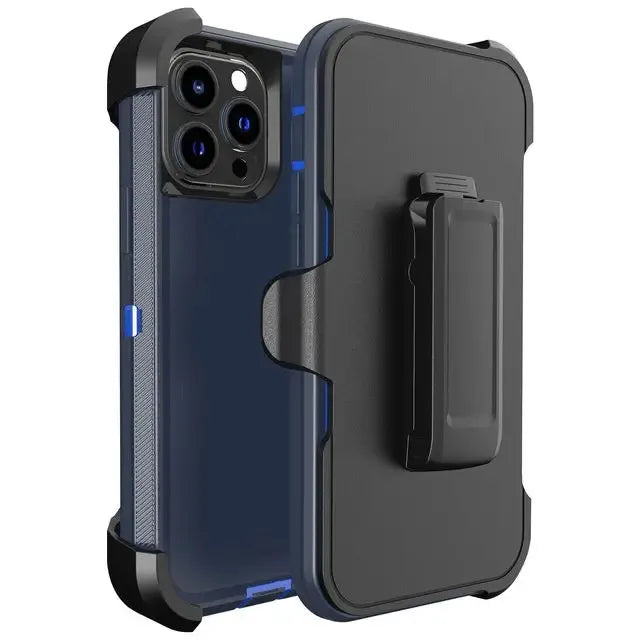 3 In 1 Heavy Shockproof PC TPU Rugged Phone Case with Belt Clip for iPhone 14 13 12 11 15 16 Pro Max Mini XR XS Max X SE 7 8 Plus