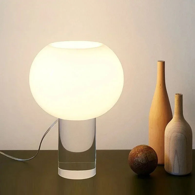 Italian Vintage Glass Desk Lamp for Bedroom Headboard Living Room Study Coffee Table Decoration