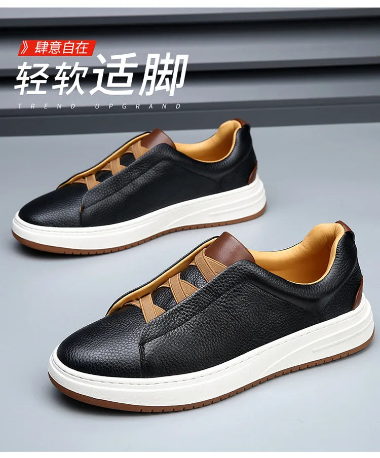 New Men's Shoes Cow Leather Breathable