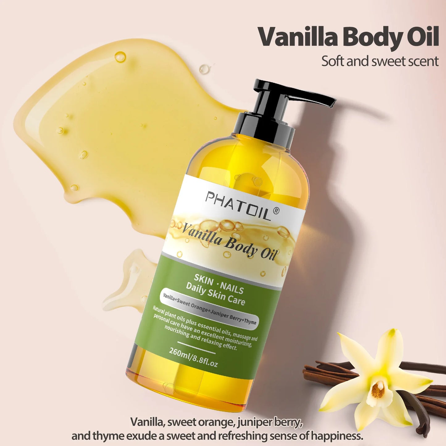 PHATOIL 260ml Body Oil For Skin Care Massage Oil