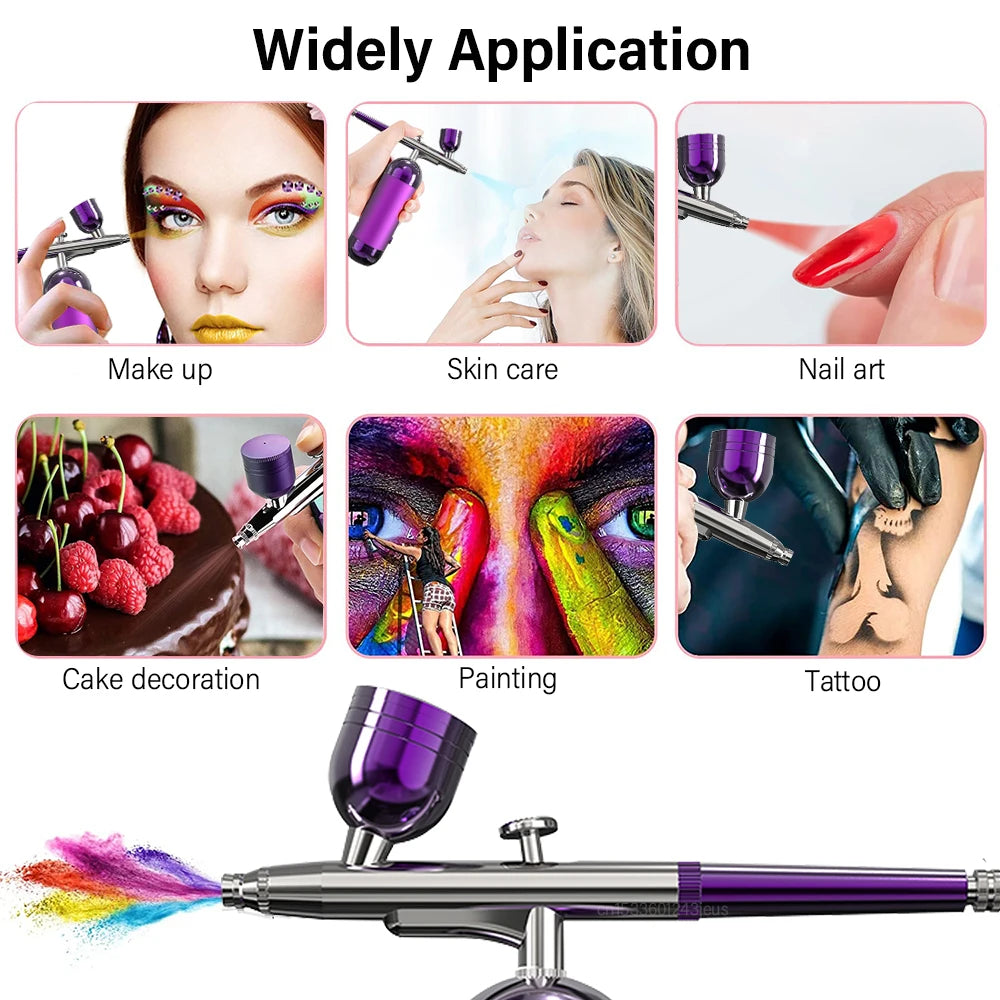 Airbrush With Compressor Airbrush Spray Gun For Painting Modeling Crafts Nail Art Wireless Portable Air Brush Painting Spray Gun